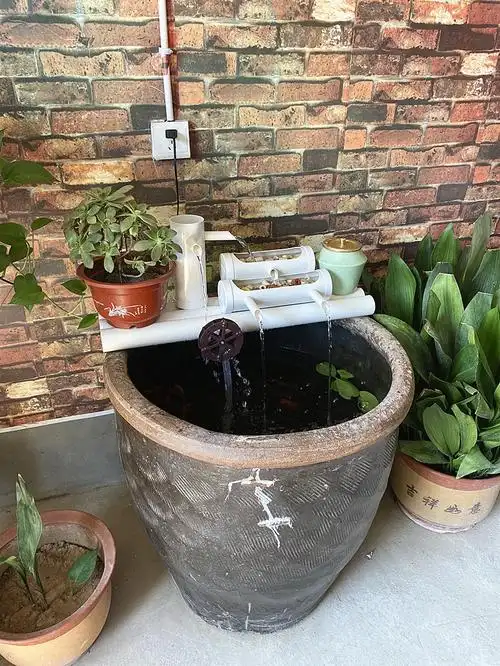 真果沁圆形鱼缸过滤器上置石槽瓷盆养鱼水循环陶瓷圆缸金鱼增氧流水