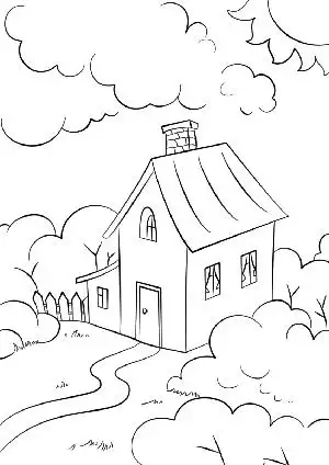 花园里漂亮的房子