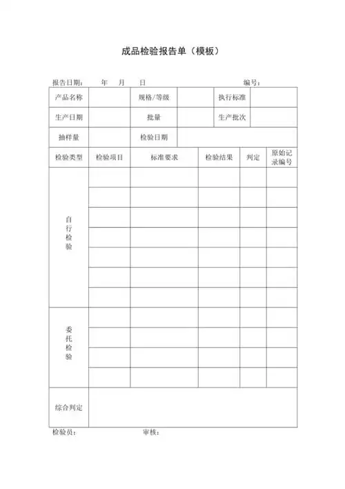 成品检验报告单模板