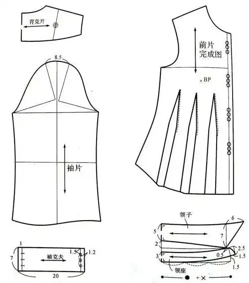 蝴蝶结女衬衫结构设计