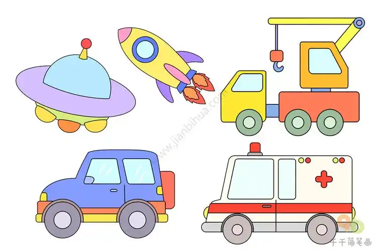 最全的交通工具简笔画素材 亲子育儿绘画必备_素材图片简笔画