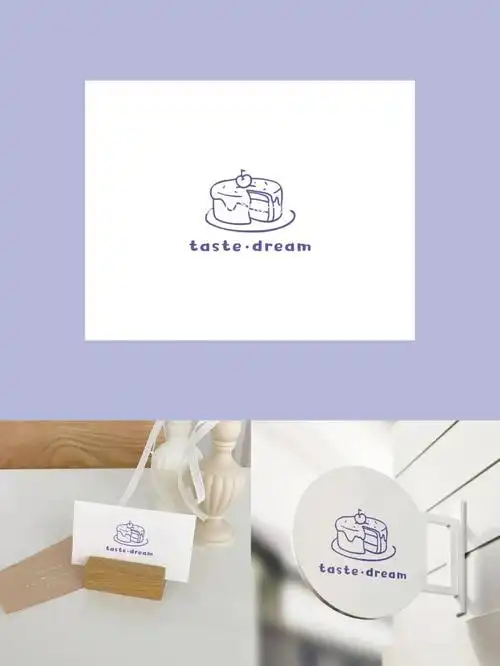蛋糕烘焙logo设计简约韩风系手绘