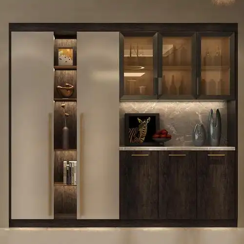 富沥美嘉全铝餐边柜简约餐厅隔断柜玄关柜全铝餐边酒柜厂家