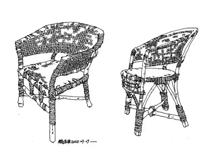 612速写藤椅