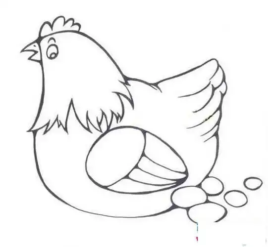 动物简笔画  关于老母鸡下蛋简笔画图片怎么样你学会画关于老母鸡