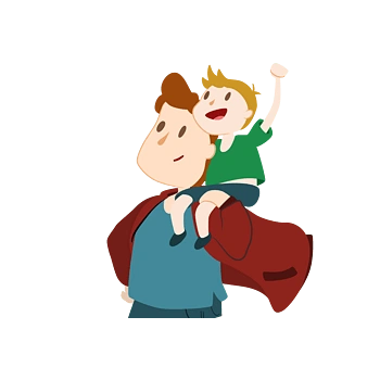 父亲节手绘爸爸和儿子