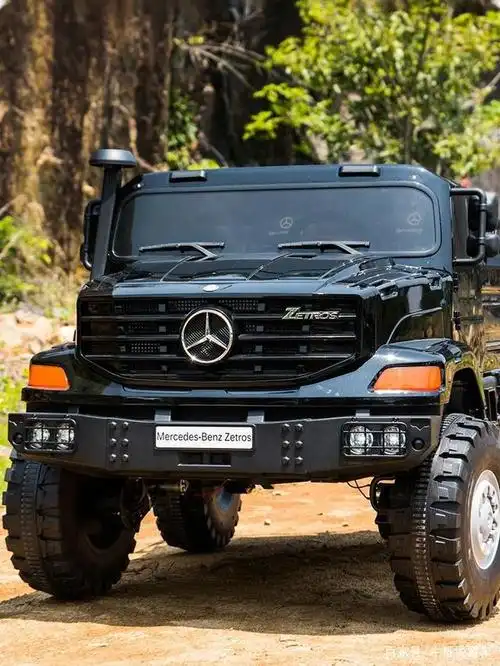 奔驰zetros卡车授权儿童电动车双人座大尺寸