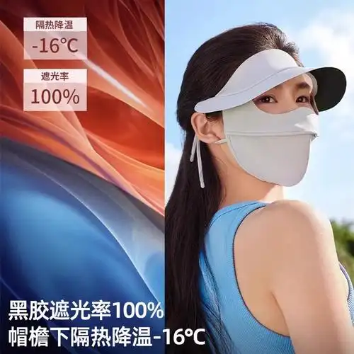 newnoteaves脸基尼防晒面罩女夏季全脸防晒户外防紫外线遮阳脸罩