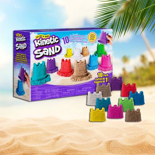 kinetic sand可利动力彩沙城堡沙10色套装安全无毒儿童太空玩具沙