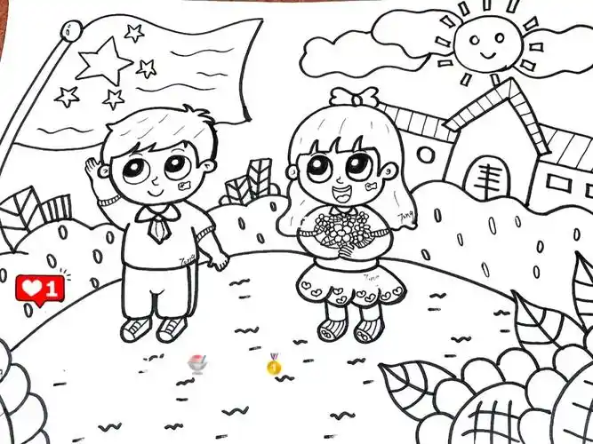 爱国系列幼儿主题画考编面试进来练习60