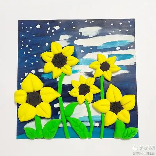【花样手工】向日葵粘土画,非常简单好看,一起来学学吧!