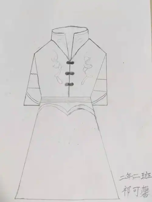 祁可馨的蒙古族服装设计作品