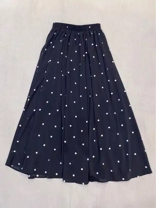 圆点百褶裙女半身裙图片
