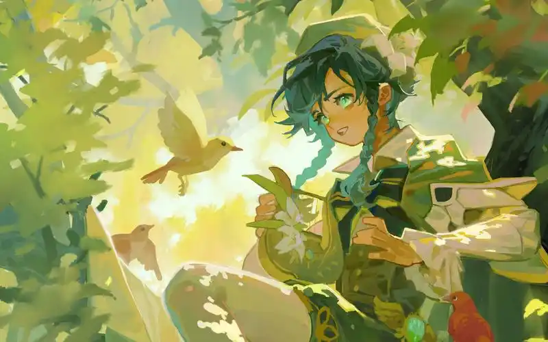 【原神】我画的温迪,但变成了动态壁纸版