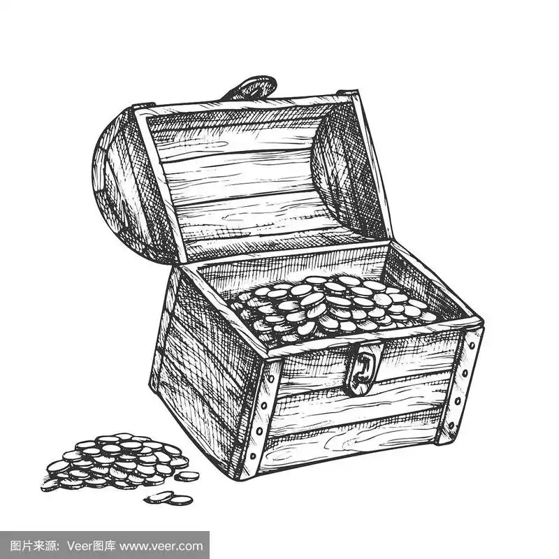 矢量,墨水,百宝箱,复古风格,古董
