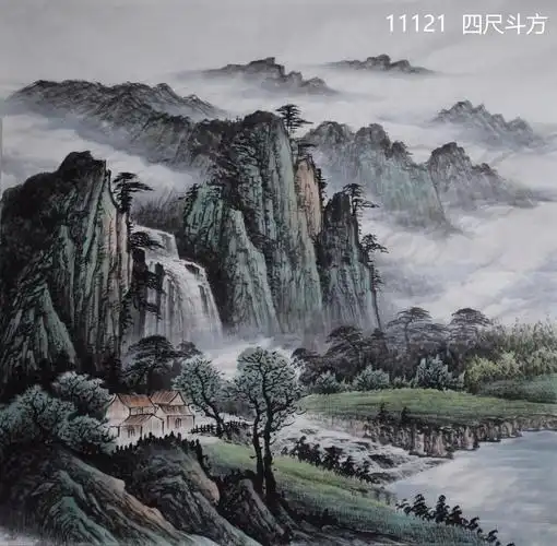 唐老师9四尺斗方山水_山水_国画_装饰作品_园圆堂