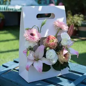 手提式花盒插花盒子纸质手提花篮牛皮纸花袋花束手提袋鲜花礼盒