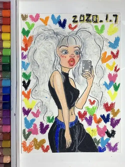 蜡笔画_人物_山之阿__插画师作品_涂鸦王国gracg.com