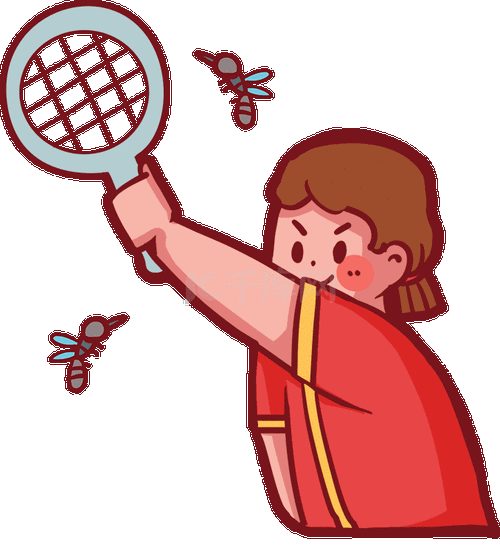 夏天拿着电蚊拍拍蚊子打蚊子动图gif