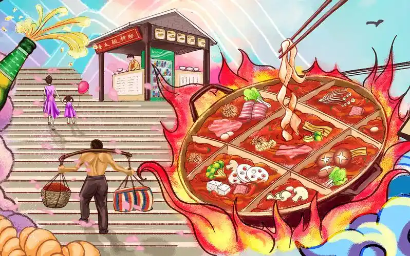 重庆人画重庆(插画)|插画|商业插画|福气逗儿 - 原创作品 - 站酷