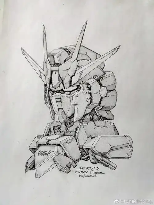 高达手绘o域奇的手绘作品的专辑微相册676767高达怎么画高达简