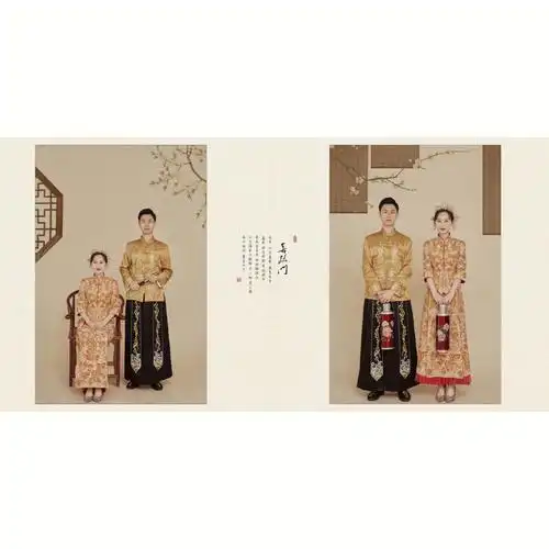 工笔中式婚纱照