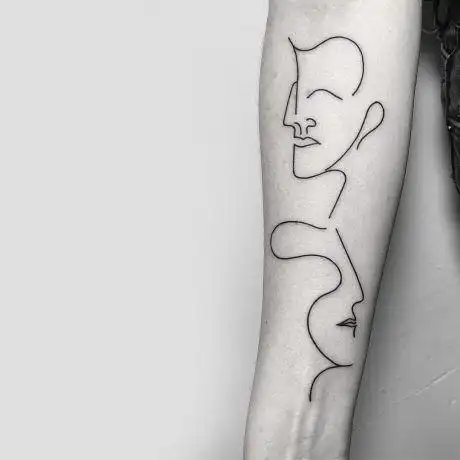 deceptively minimal line art tattoos by caleb kilby