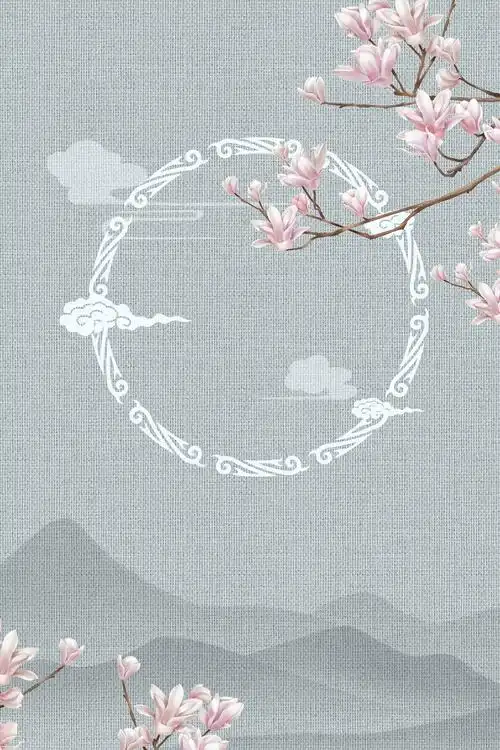 25款古风影楼花鸟背景模板psd素材199期免费