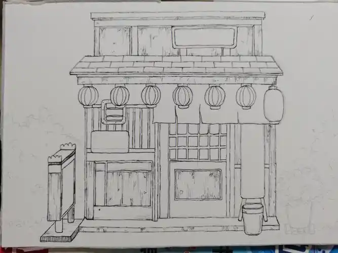 临摹日式小屋