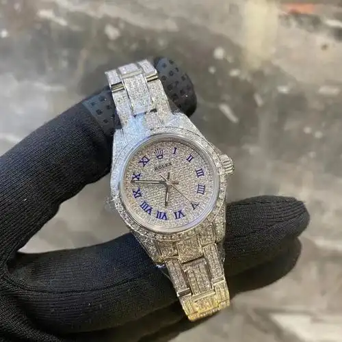 rolex后镶满钻手表爆山超级美