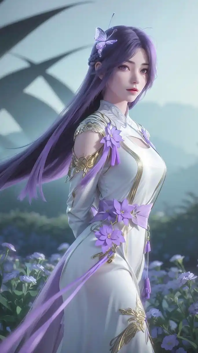 国漫女神|《完美世界》云曦高清ai手机壁纸:石昊(魔曦)护送云曦十万里