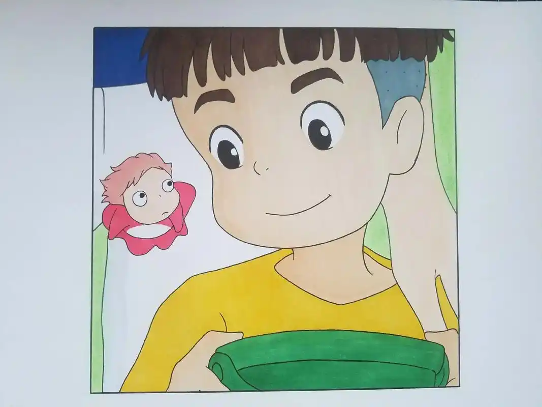 悬崖上的金鱼姬#手绘  - 抖音