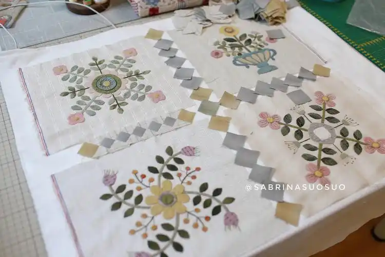 拼布   #我的手工日常  #巴尔的摩  剩下的三幅没有贴呢,有印章就先