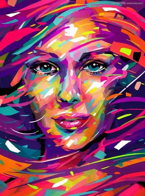 怎么样在ps中使用图层和画笔功能制作抽象人物肖像画2