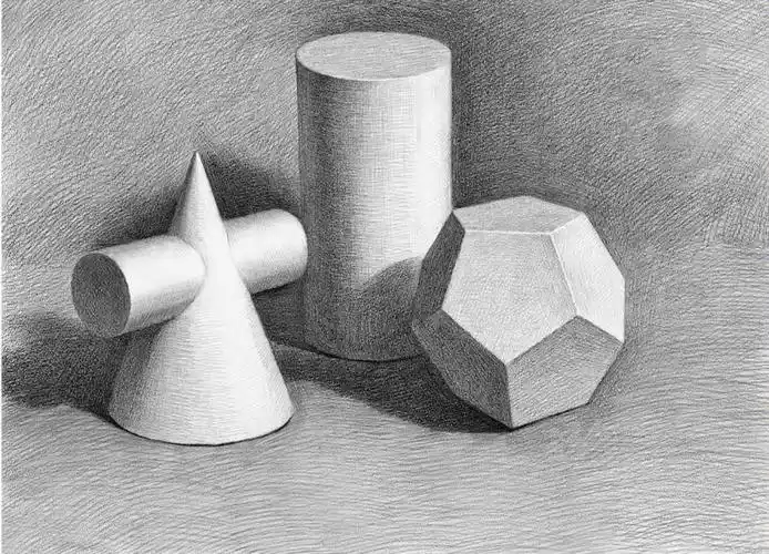 三个几何形体组合明暗步骤解析