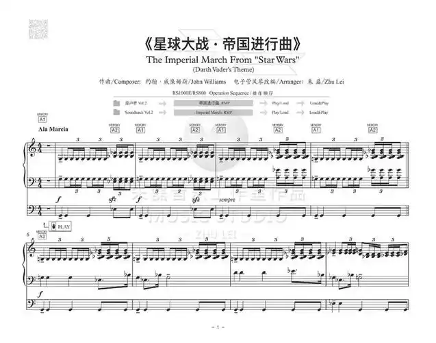 电子版《帝国进行曲——选自星球大战》丨适用:rs1000e/800/760