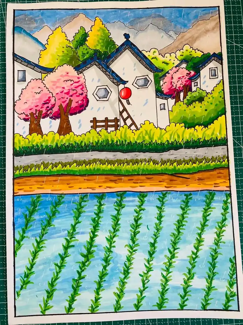 十一是只画画喵 十一老师农田系列(夏)临摹版 - 抖音