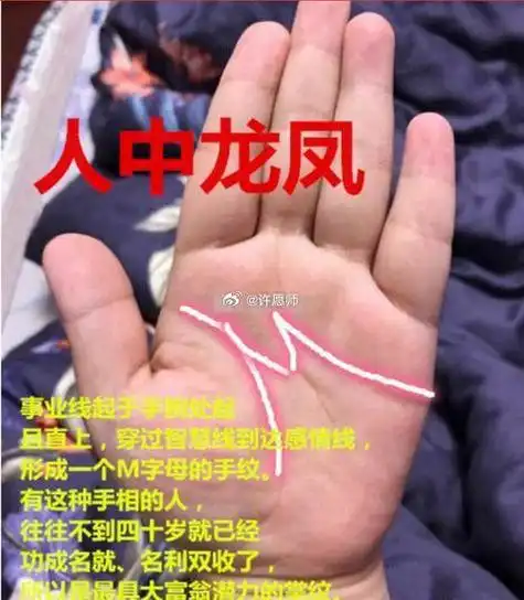 (传奇人物马云,掌中亦藏此纹)