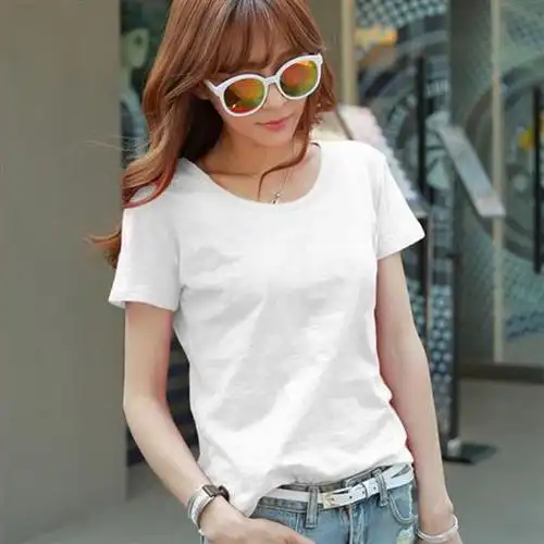 胖妹妹短袖女胖mm200斤可穿夏学生宽松棉短袖t恤加肥加大码女装纯色