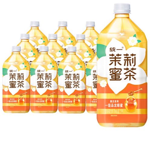 统一食品茉莉蜜茶调味茶饮料1l*8瓶整箱装茉莉花茶夏日饮品