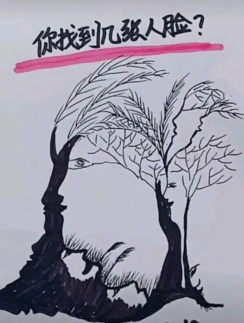 考眼力:你能看到几张人脸,测你为人处世中是一个聪明人吗?