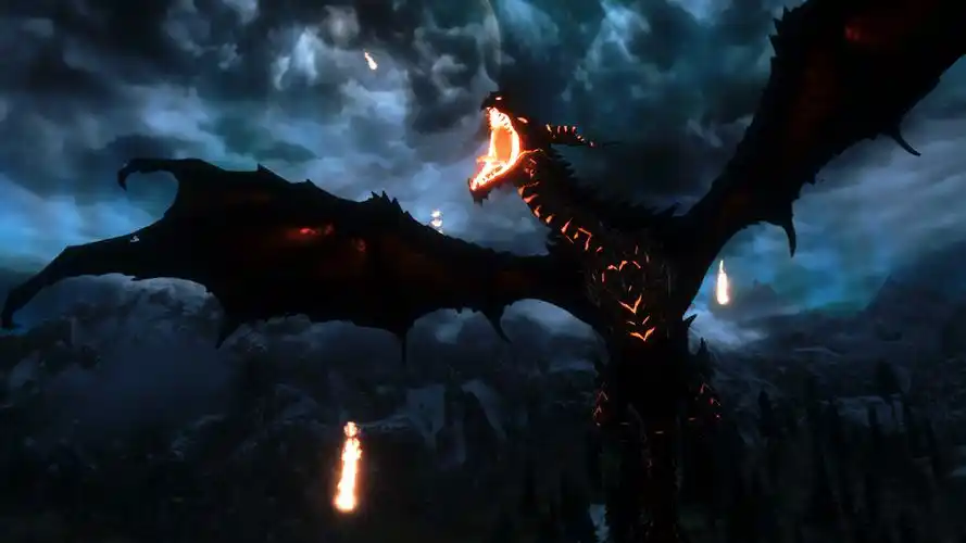 pc这个天际的死亡之翼奥杜因可真是帅炸了