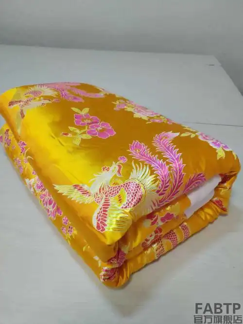 老式丝绸绸缎喜被子传统包边手工丝绸棉花被定制古代绸缎被子婚庆喜被