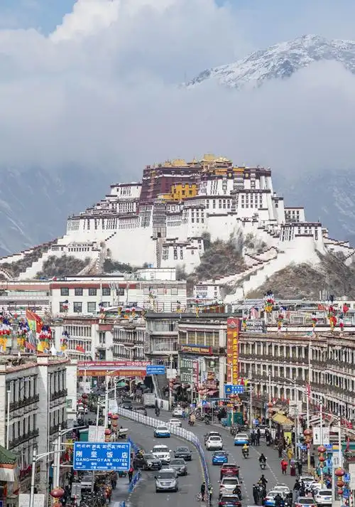 这是在拉萨市北京东路的一处天桥上拍摄的布达拉宫(2020年3月19茹摄