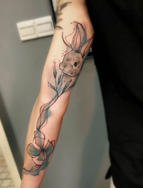 2020最新兔子纹身图案大全男女个性兔子纹身设计7