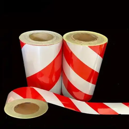 警示反光贴反光膜红白斜纹30cm45米单位卷