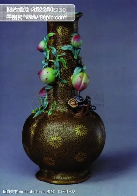 瓶子花瓶中国风陶瓷艺术品玉如意瓷器古董中华艺术绘