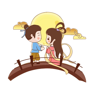 七夕卡通牛郎织女