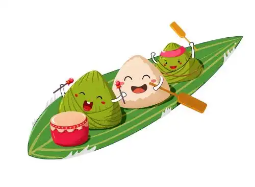 端午节粽子划船 插画