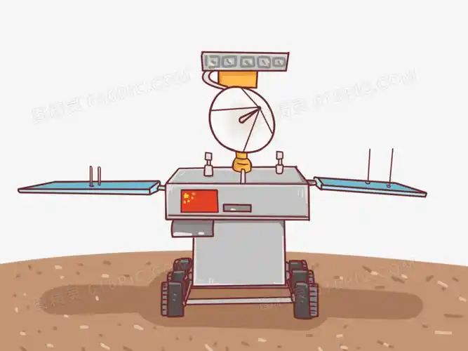 手绘卡通嫦娥5号探测卫星素材